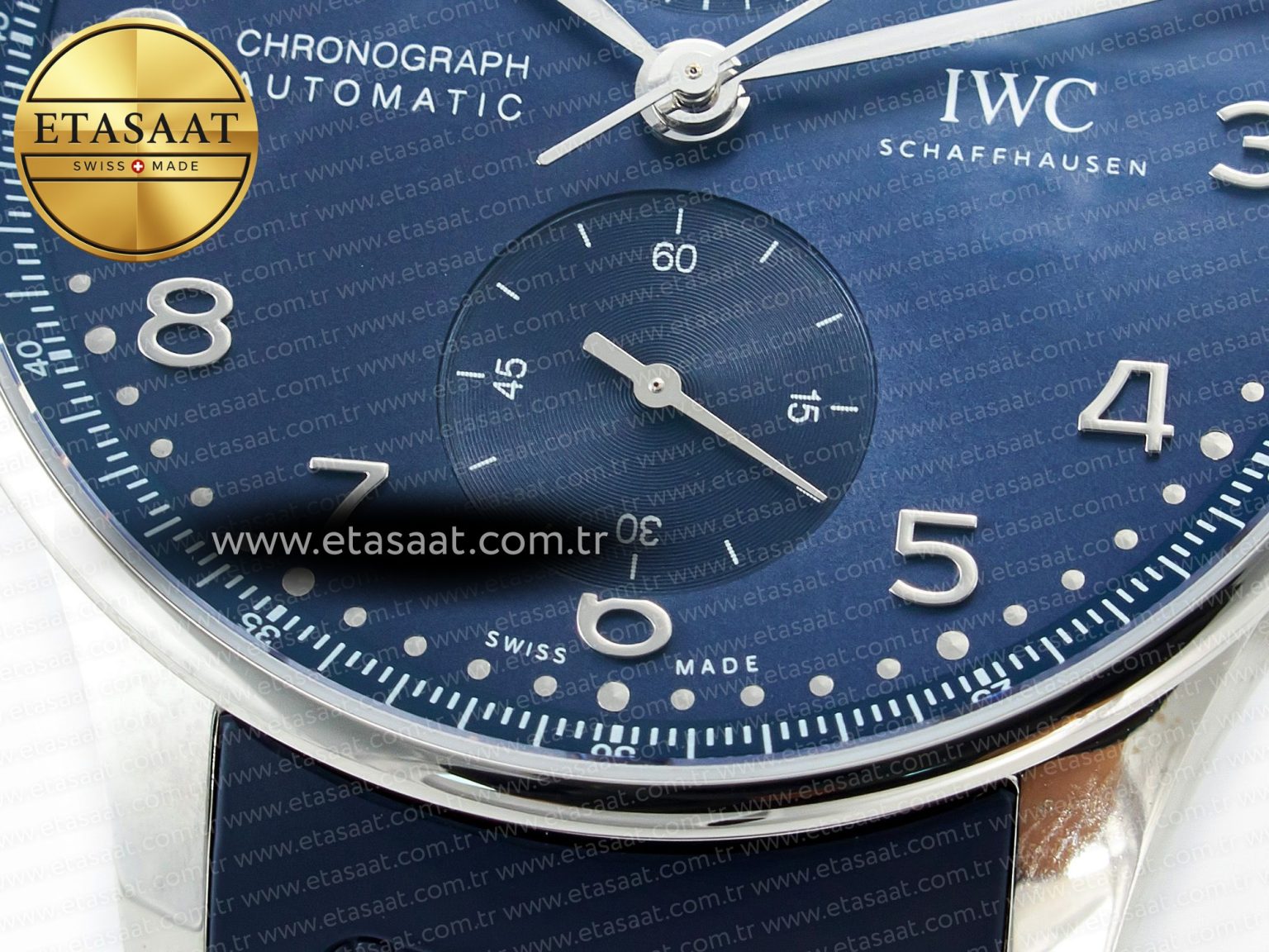 Portuguese Chrono IW3716 Z+F 1:1 Best Edition Blue Dial on Blue Rubber Strap A69355 - Görsel 13