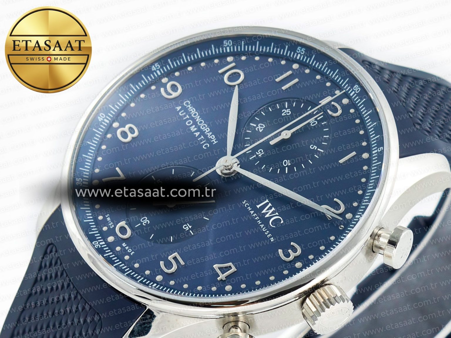 Portuguese Chrono IW3716 Z+F 1:1 Best Edition Blue Dial on Blue Rubber Strap A69355 - Görsel 4