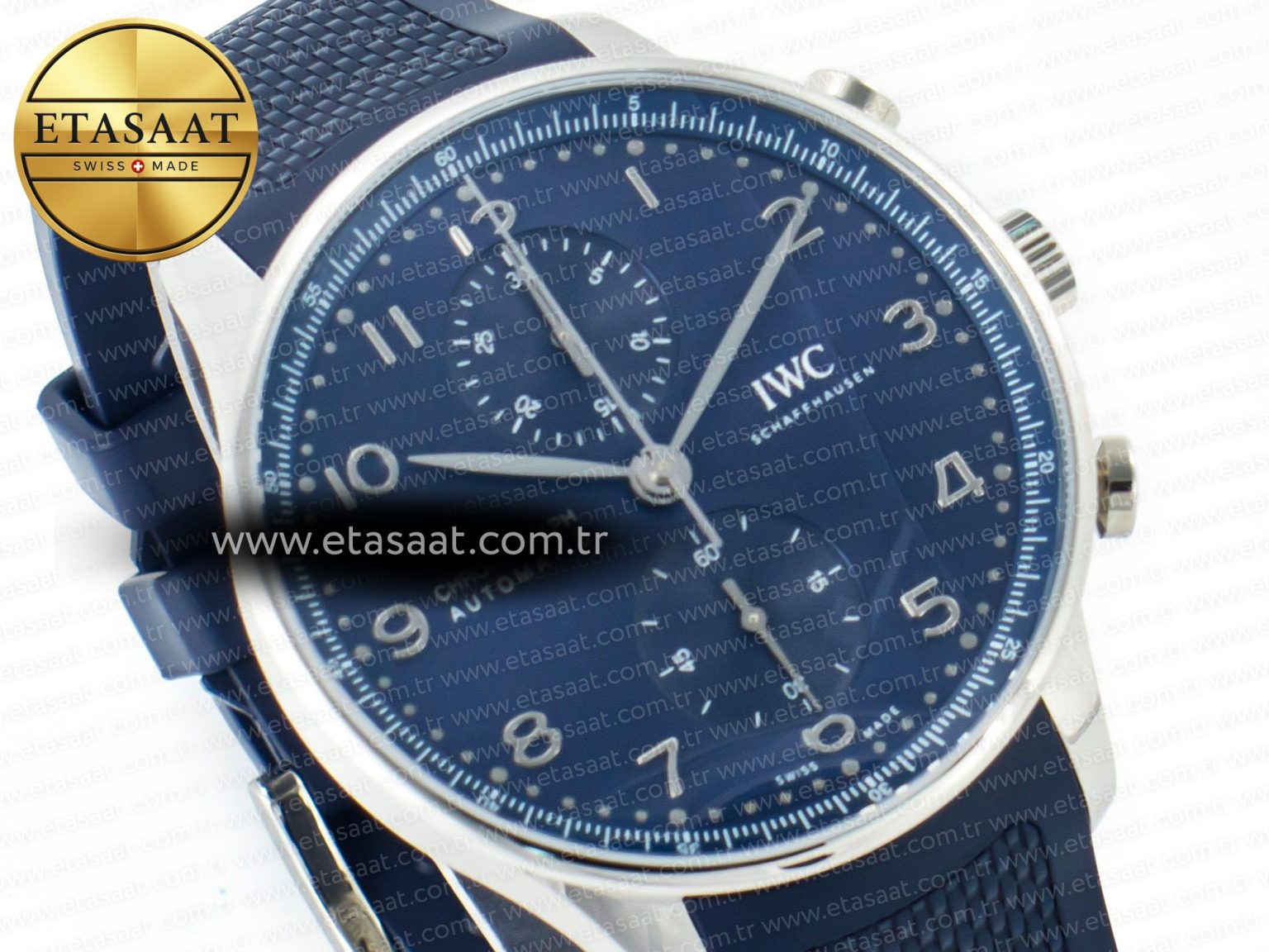 Portuguese Chrono IW3716 Z+F 1:1 Best Edition Blue Dial on Blue Rubber Strap A69355 - Görsel 6