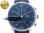 Portuguese Chrono IW3716 Z+F 1:1 Best Edition Blue Dial on Blue Rubber Strap A69355 - Görsel 7