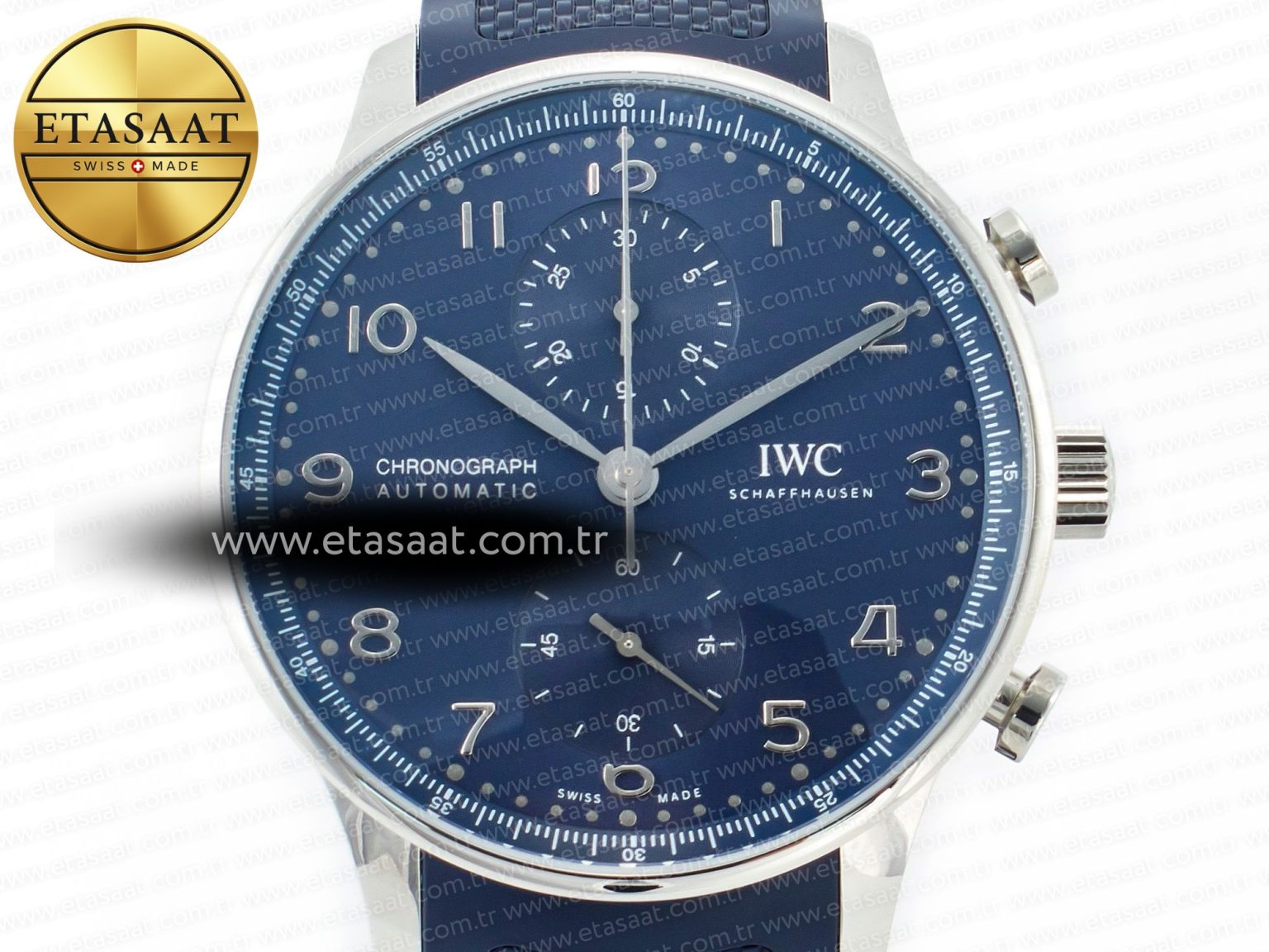 Portuguese Chrono IW3716 Z+F 1:1 Best Edition Blue Dial on Blue Rubber Strap A69355 - Görsel 7