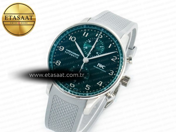 IWC Portuguese Chrono IW3716 Green Dial on Gray A69355
