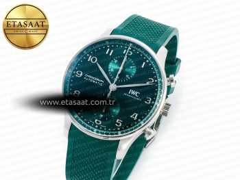 Portuguese Chrono IW3716 Z+F 1:1 Best Edition Green Dial on Green Rubber Strap A69355