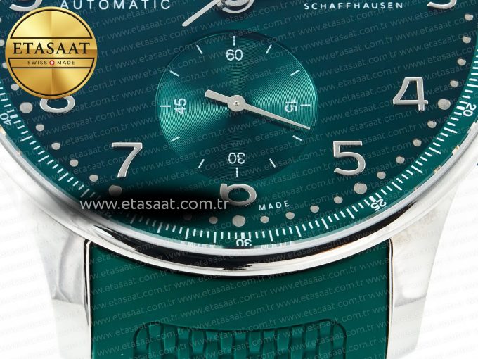 Portuguese Chrono IW3716 Z+F 1:1 Best Edition Green Dial on Green Rubber Strap A69355 - Görsel 13