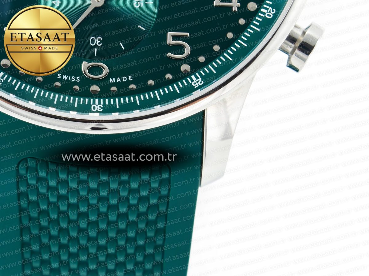 Portuguese Chrono IW3716 Z+F 1:1 Best Edition Green Dial on Green Rubber Strap A69355 - Görsel 14