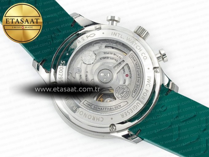 Portuguese Chrono IW3716 Z+F 1:1 Best Edition Green Dial on Green Rubber Strap A69355 - Görsel 18