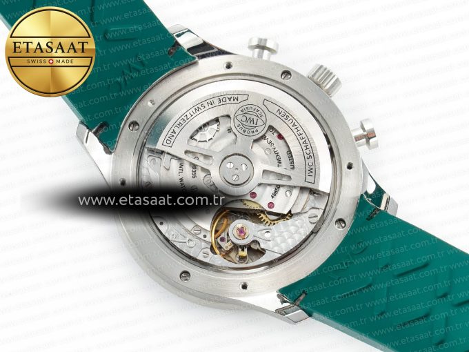 Portuguese Chrono IW3716 Z+F 1:1 Best Edition Green Dial on Green Rubber Strap A69355 - Görsel 19