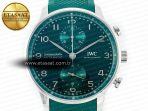 Portuguese Chrono IW3716 Z+F 1:1 Best Edition Green Dial on Green Rubber Strap A69355 - Görsel 4