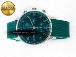 Portuguese Chrono IW3716 Z+F 1:1 Best Edition Green Dial on Green Rubber Strap A69355 - Görsel 9