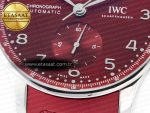 Portuguese Chrono IW3716 Z+F 1:1 Best Edition Red Dial on Red Rubber Strap A69355 - Görsel 12