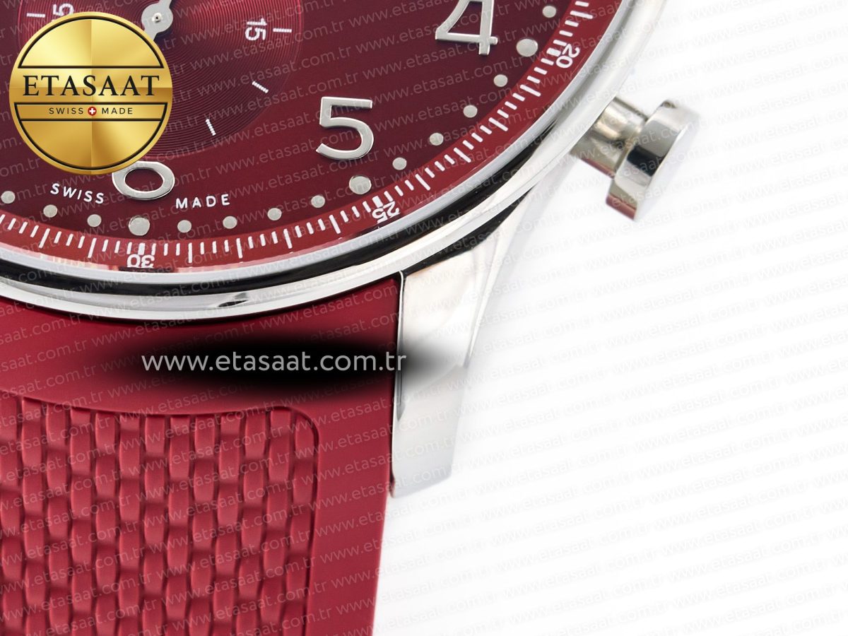 Portuguese Chrono IW3716 Z+F 1:1 Best Edition Red Dial on Red Rubber Strap A69355 - Görsel 13
