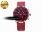 Portuguese Chrono IW3716 Z+F 1:1 Best Edition Red Dial on Red Rubber Strap A69355 - Görsel 3