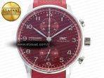 Portuguese Chrono IW3716 Z+F 1:1 Best Edition Red Dial on Red Rubber Strap A69355 - Görsel 4