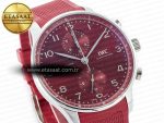 Portuguese Chrono IW3716 Z+F 1:1 Best Edition Red Dial on Red Rubber Strap A69355 - Görsel 5
