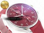 Portuguese Chrono IW3716 Z+F 1:1 Best Edition Red Dial on Red Rubber Strap A69355 - Görsel 6
