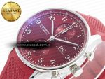 Portuguese Chrono IW3716 Z+F 1:1 Best Edition Red Dial on Red Rubber Strap A69355 - Görsel 7
