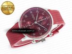 Portuguese Chrono IW3716 Z+F 1:1 Best Edition Red Dial on Red Rubber Strap A69355 - Görsel 8