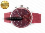Portuguese Chrono IW3716 Z+F 1:1 Best Edition Red Dial on Red Rubber Strap A69355 - Görsel 9