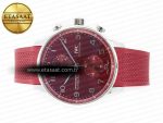 Portuguese Chrono IW3716 Z+F 1:1 Best Edition Red Dial on Red Rubber Strap A69355 - Görsel 9