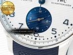 Portuguese Chrono IW3716 Z+F 1:1 Best Edition White/Blue Dial on Blue Rubber Strap A69355 - Görsel 11