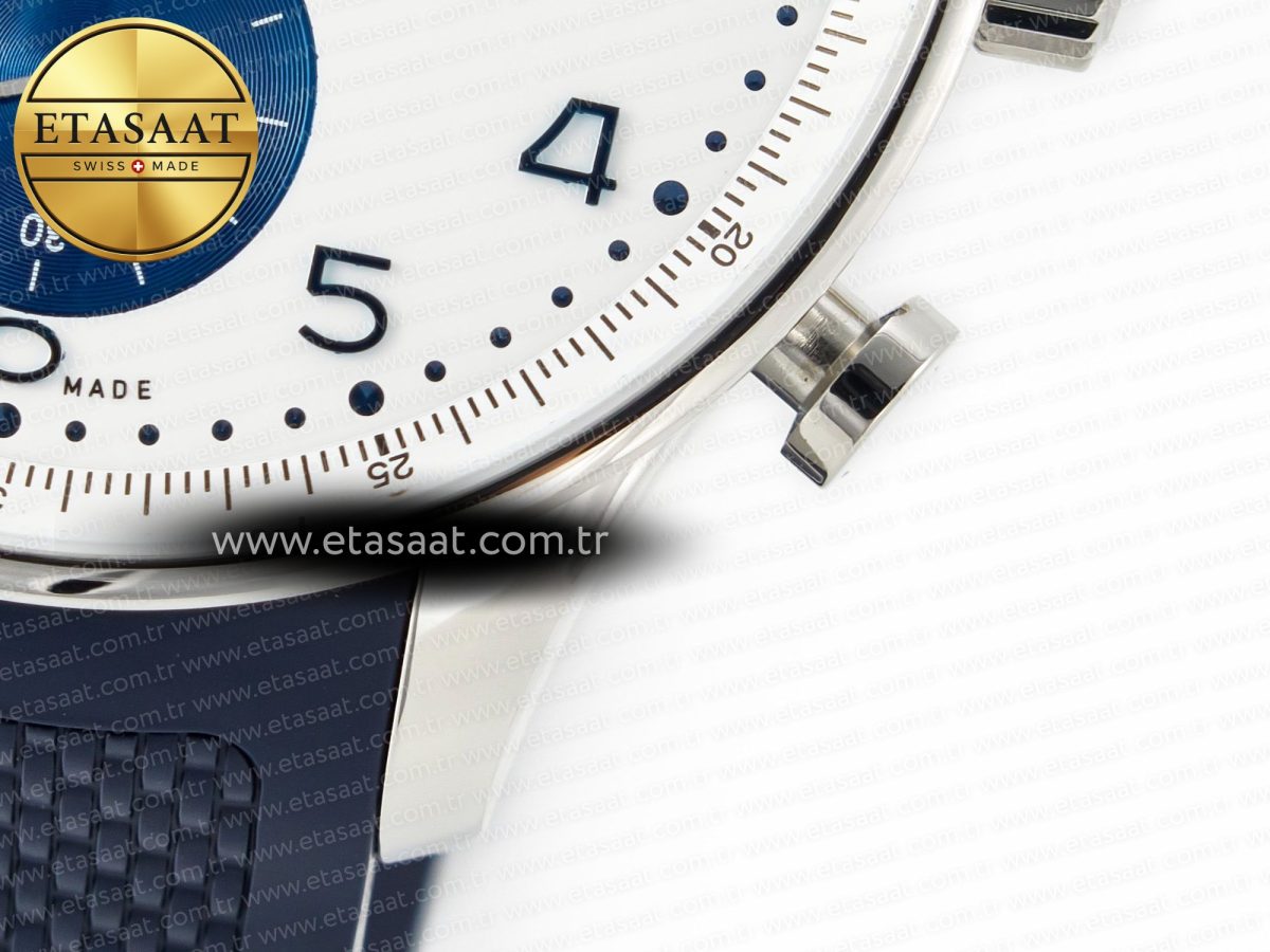 Portuguese Chrono IW3716 Z+F 1:1 Best Edition White/Blue Dial on Blue Rubber Strap A69355 - Görsel 13