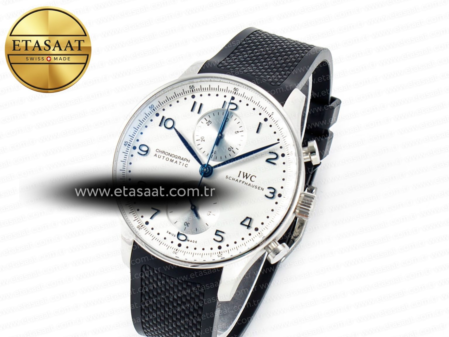 Portuguese Chrono IW3716 Z+F 1:1 Best Edition White Dial on Black Rubber Strap A69355 - Görsel 1