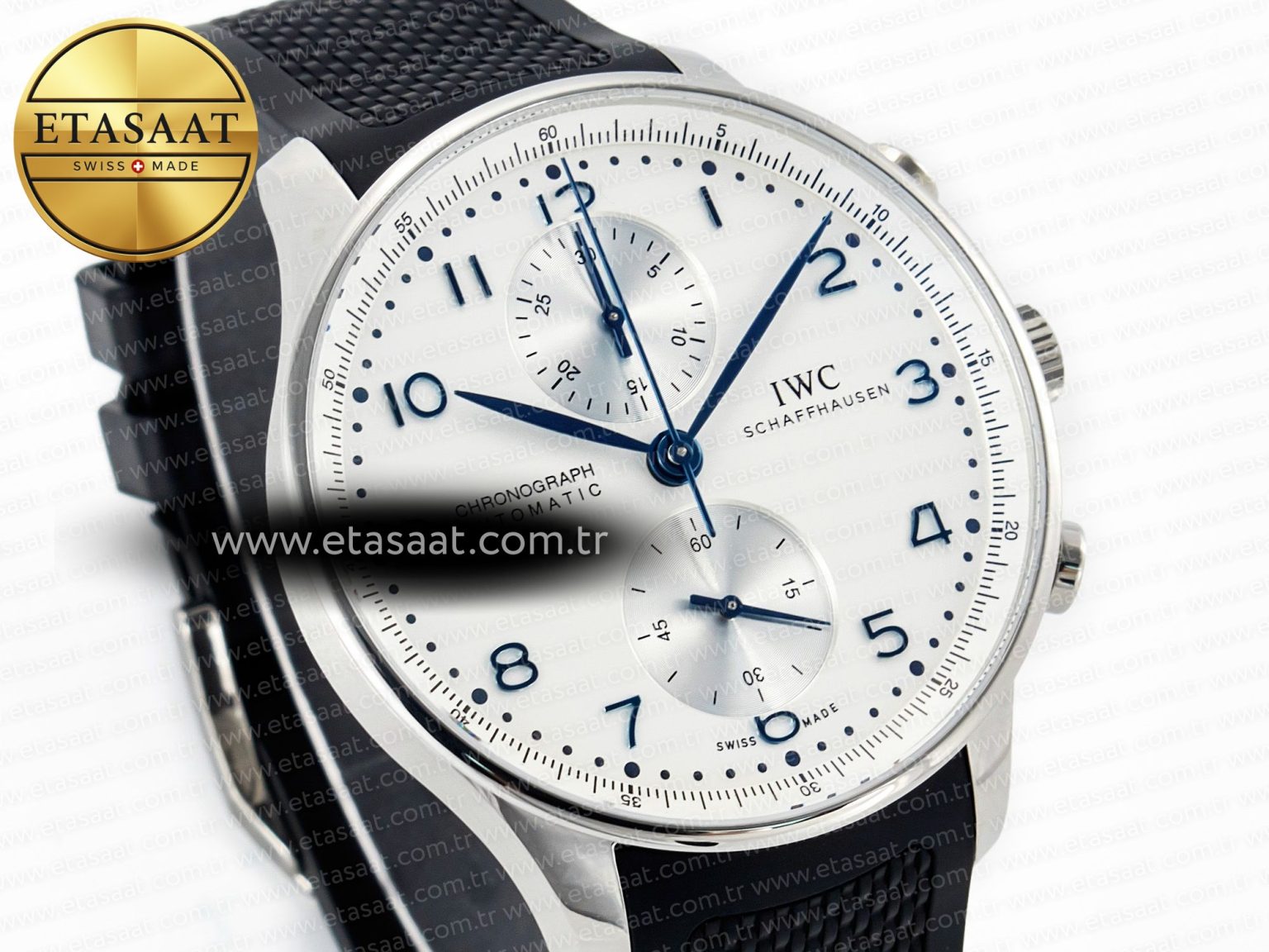 Portuguese Chrono IW3716 Z+F 1:1 Best Edition White Dial on Black Rubber Strap A69355 - Görsel 5