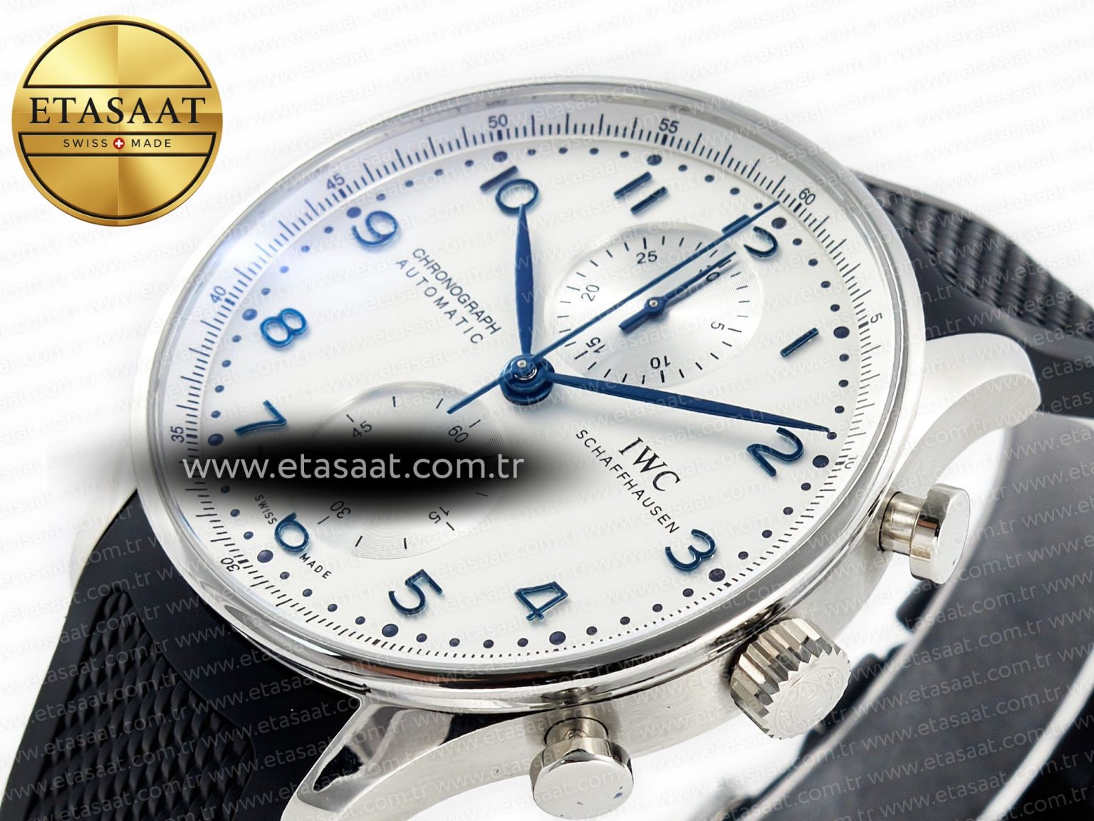 Portuguese Chrono IW3716 Z+F 1:1 Best Edition White Dial on Black Rubber Strap A69355 - Görsel 6