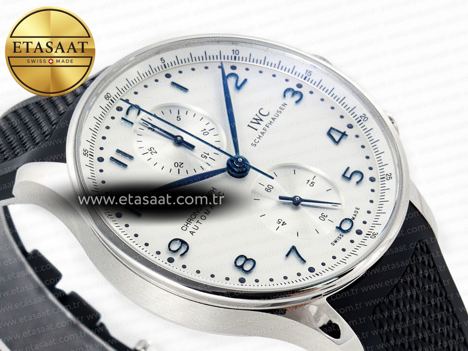 Portuguese Chrono IW3716 Z+F 1:1 Best Edition White Dial on Black Rubber Strap A69355 - Görsel 7