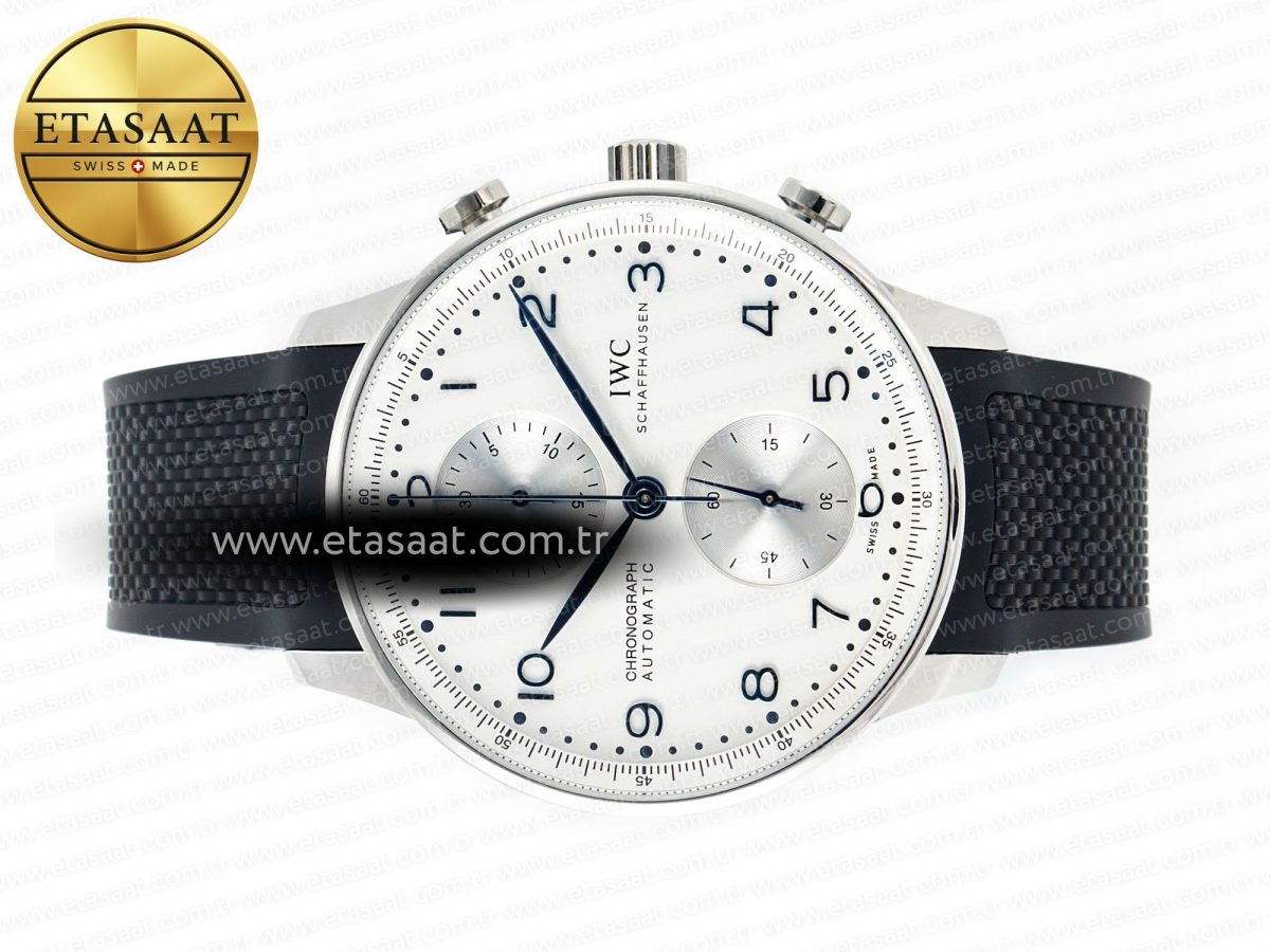 Portuguese Chrono IW3716 Z+F 1:1 Best Edition White Dial on Black Rubber Strap A69355 - Görsel 9