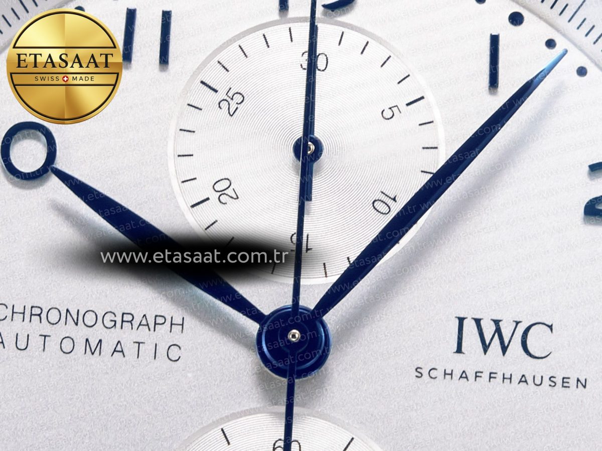 Portuguese Chrono IW371605 ZF 1:1 Best Edition White Dial on Blue Leather Strap A69355 - Görsel 11