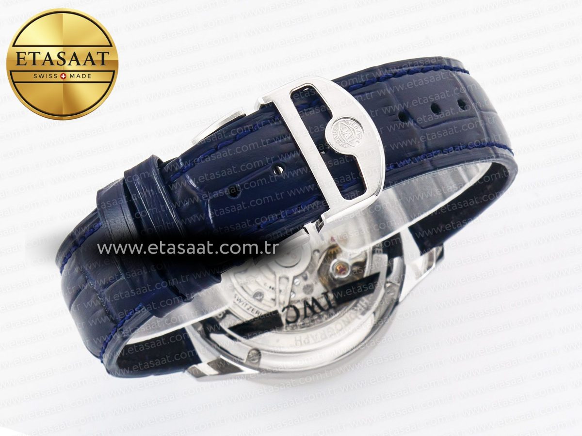 Portuguese Chrono IW371605 ZF 1:1 Best Edition White Dial on Blue Leather Strap A69355 - Görsel 17