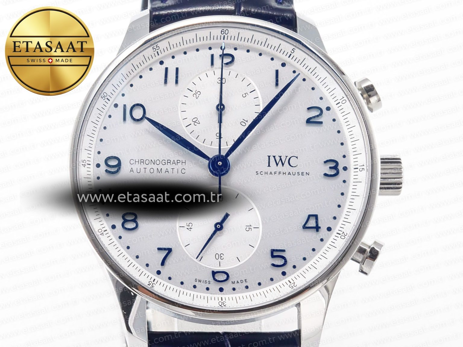 Portuguese Chrono IW371605 ZF 1:1 Best Edition White Dial on Blue Leather Strap A69355 - Görsel 4