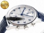 Portuguese Chrono IW371605 ZF 1:1 Best Edition White Dial on Blue Leather Strap A69355 - Görsel 6