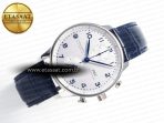 Portuguese Chrono IW371605 ZF 1:1 Best Edition White Dial on Blue Leather Strap A69355 - Görsel 8
