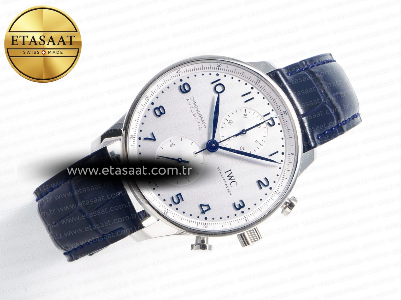 Portuguese Chrono IW371605 ZF 1:1 Best Edition White Dial on Blue Leather Strap A69355 - Görsel 8