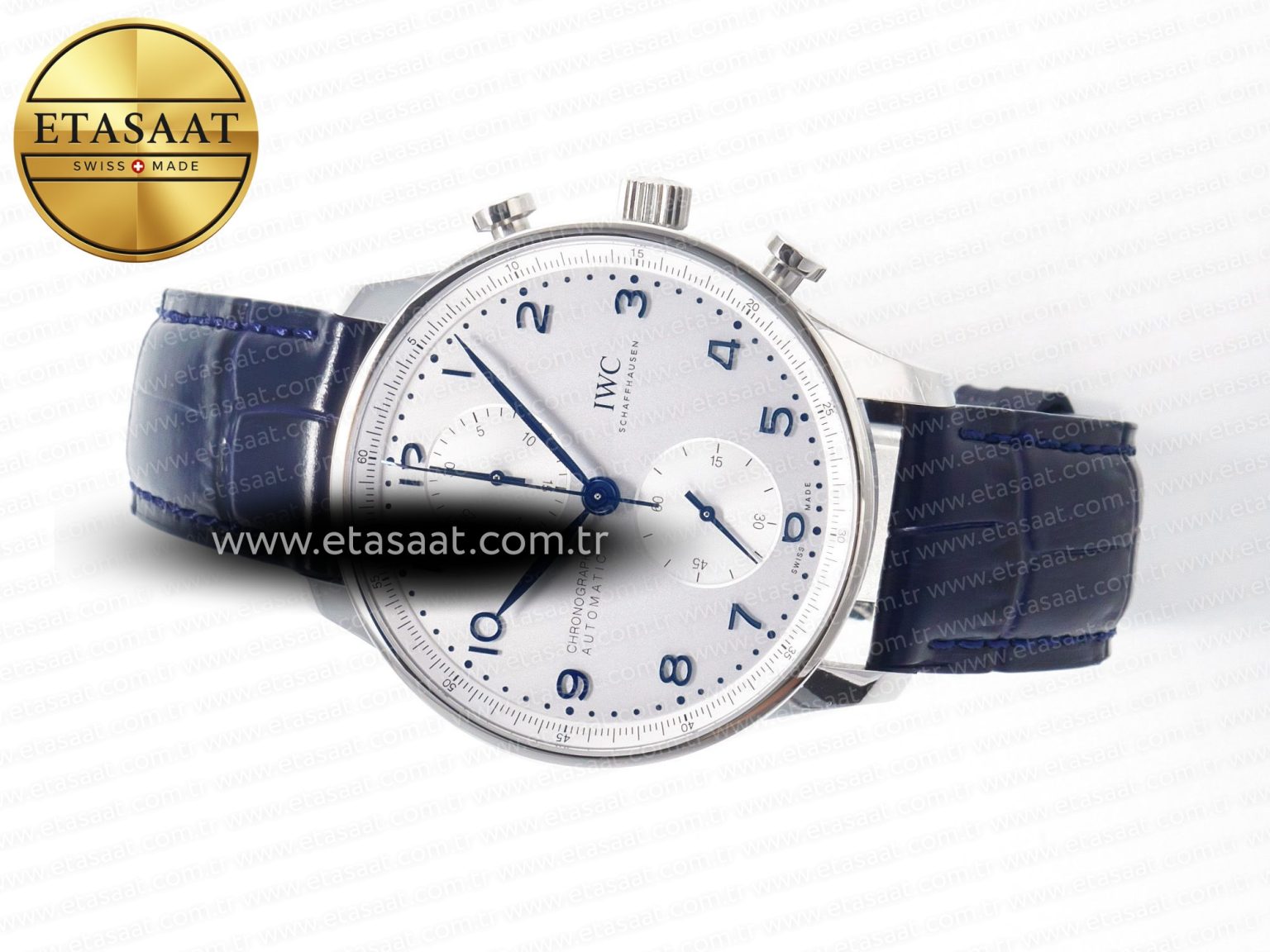 Portuguese Chrono IW371605 ZF 1:1 Best Edition White Dial on Blue Leather Strap A69355 - Görsel 9