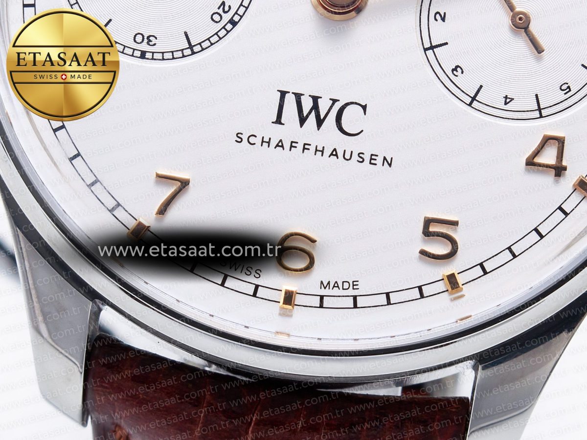 Portuguese Real PR Real Annual Calendar IW5035 ZF 1:1 Best Edition White Dial RG Markers on Brown Leather Strap A52850 - Görsel 13