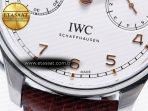 Portuguese Real PR Real Annual Calendar IW5035 ZF 1:1 Best Edition White Dial RG Markers on Brown Leather Strap A52850 - Görsel 13