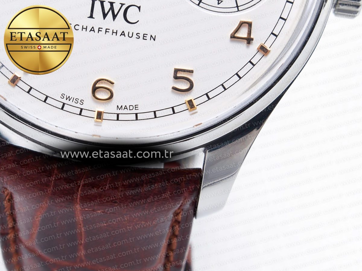 Portuguese Real PR Real Annual Calendar IW5035 ZF 1:1 Best Edition White Dial RG Markers on Brown Leather Strap A52850 - Görsel 14