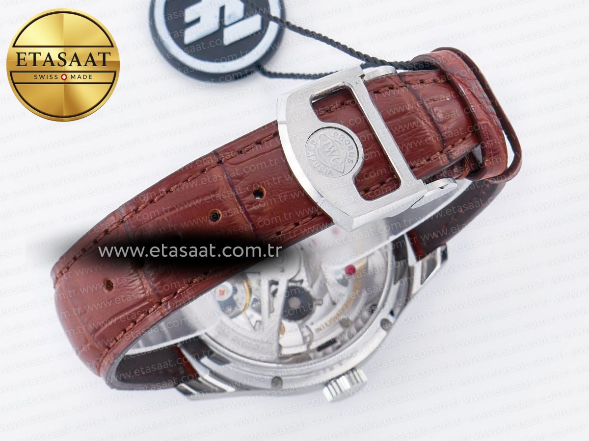 Portuguese Real PR Real Annual Calendar IW5035 ZF 1:1 Best Edition White Dial RG Markers on Brown Leather Strap A52850 - Görsel 17