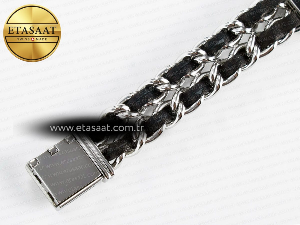 Ppremière Iconic Chain Watch SS BVF 1:1 Best Edition Black Dial on Chain Bracelet RONDA Quartz - Görsel 19