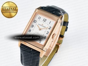 Reverso Classic Duoface Small Seconds RG MGF Best Edition White Guilloché Dial on Black Leather Strap A854A