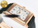 Reverso Classic Duoface Small Seconds RG MGF Best Edition White Guilloché Dial on Black Leather Strap A854A - Görsel 11