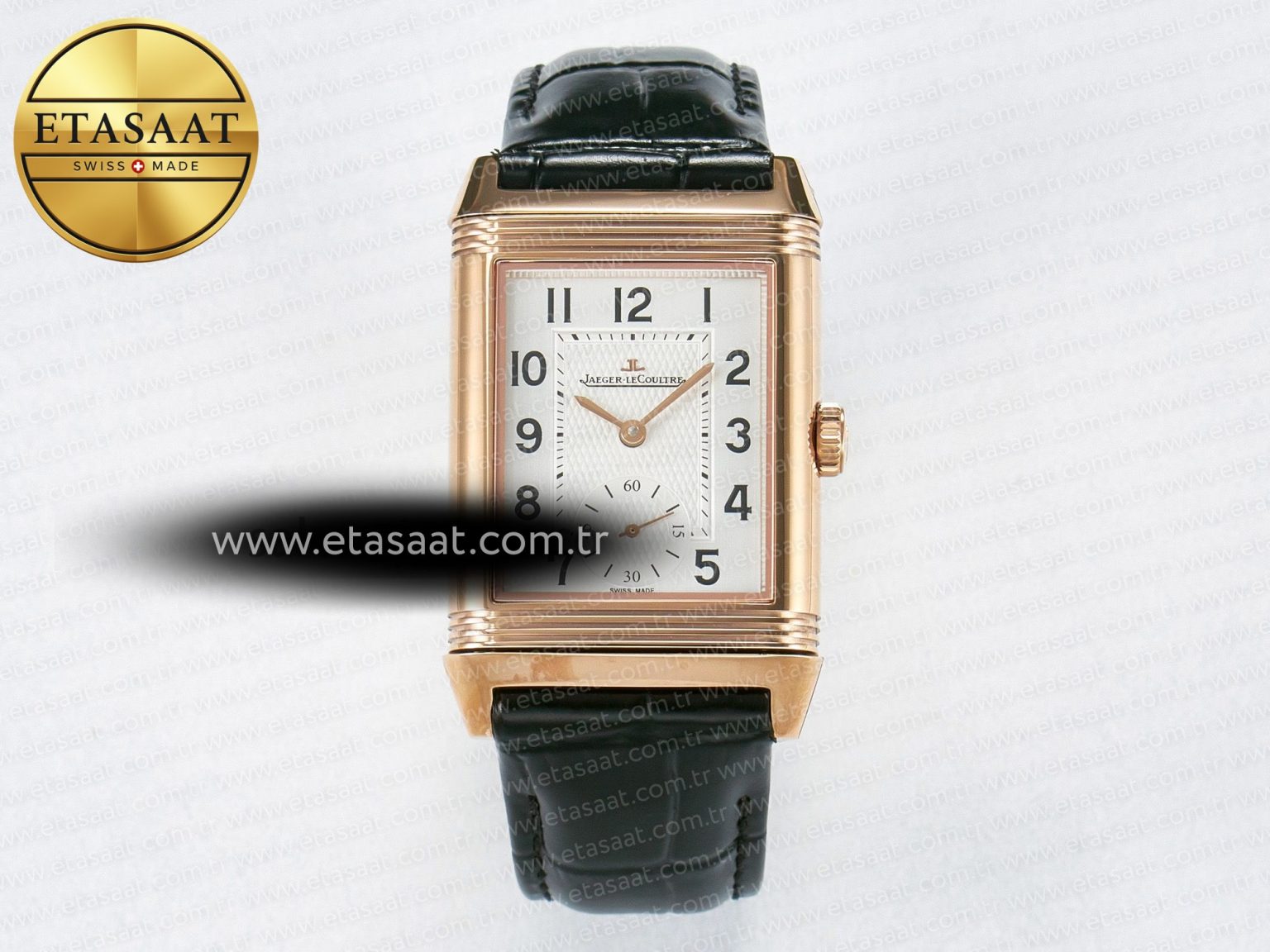 Reverso Classic Duoface Small Seconds RG MGF Best Edition White Guilloché Dial on Black Leather Strap A854A - Görsel 3