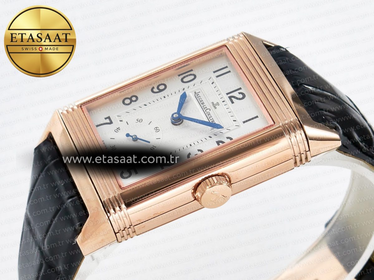 Reverso Classic Duoface Small Seconds RG MGF Best Edition White Textured Dial on Black Leather Strap A854A - Görsel 10
