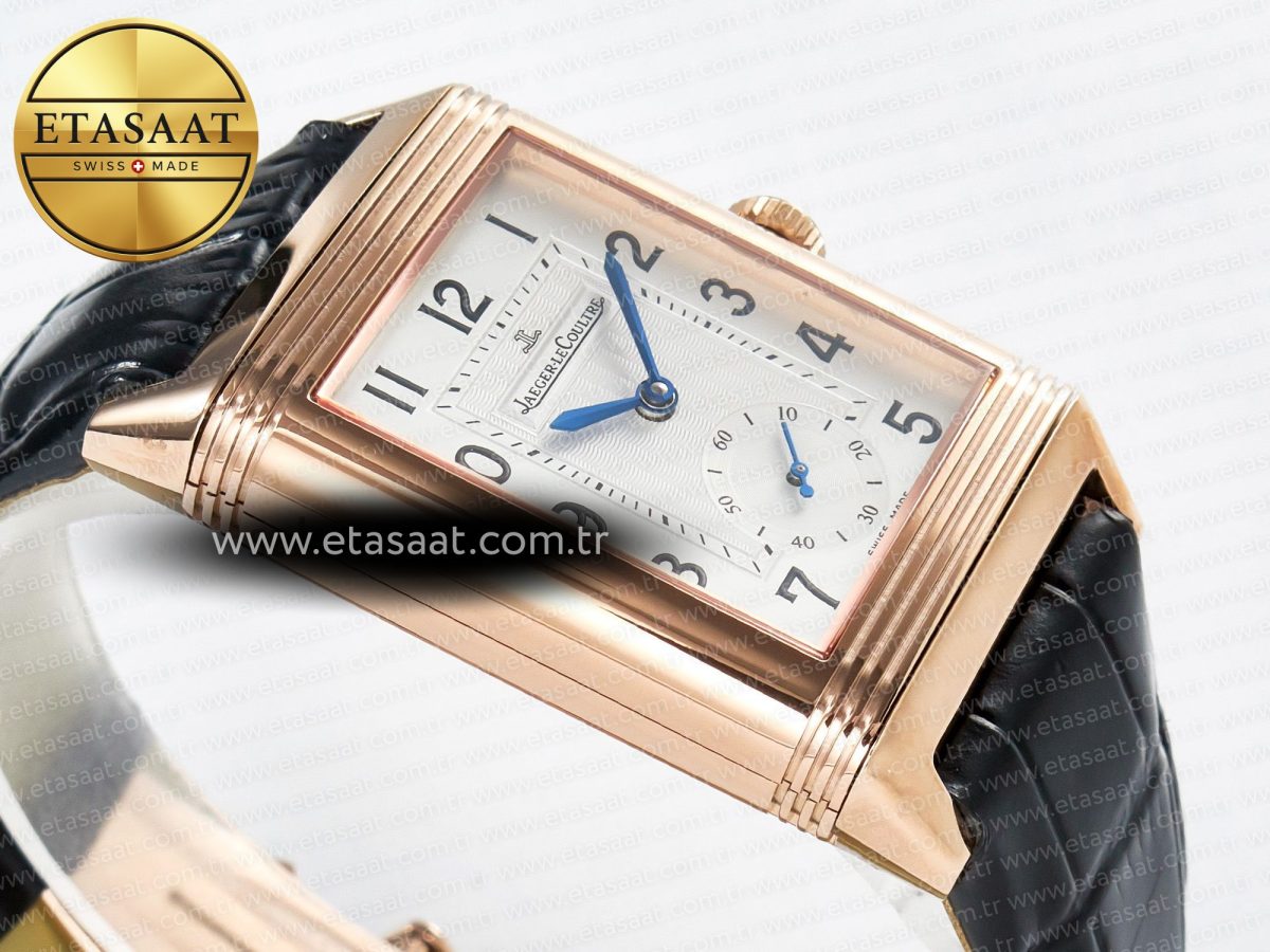 Reverso Classic Duoface Small Seconds RG MGF Best Edition White Textured Dial on Black Leather Strap A854A - Görsel 11