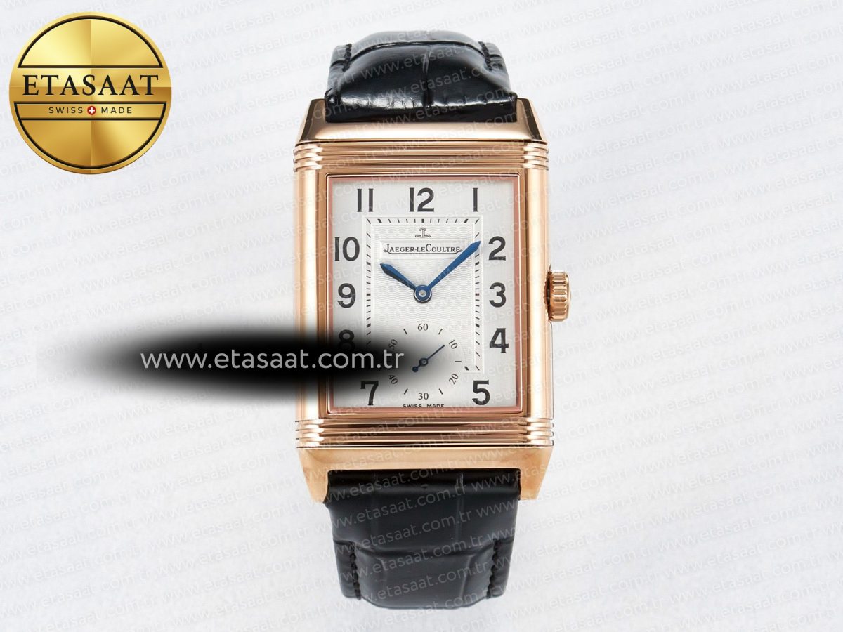 Reverso Classic Duoface Small Seconds RG MGF Best Edition White Textured Dial on Black Leather Strap A854A - Görsel 3