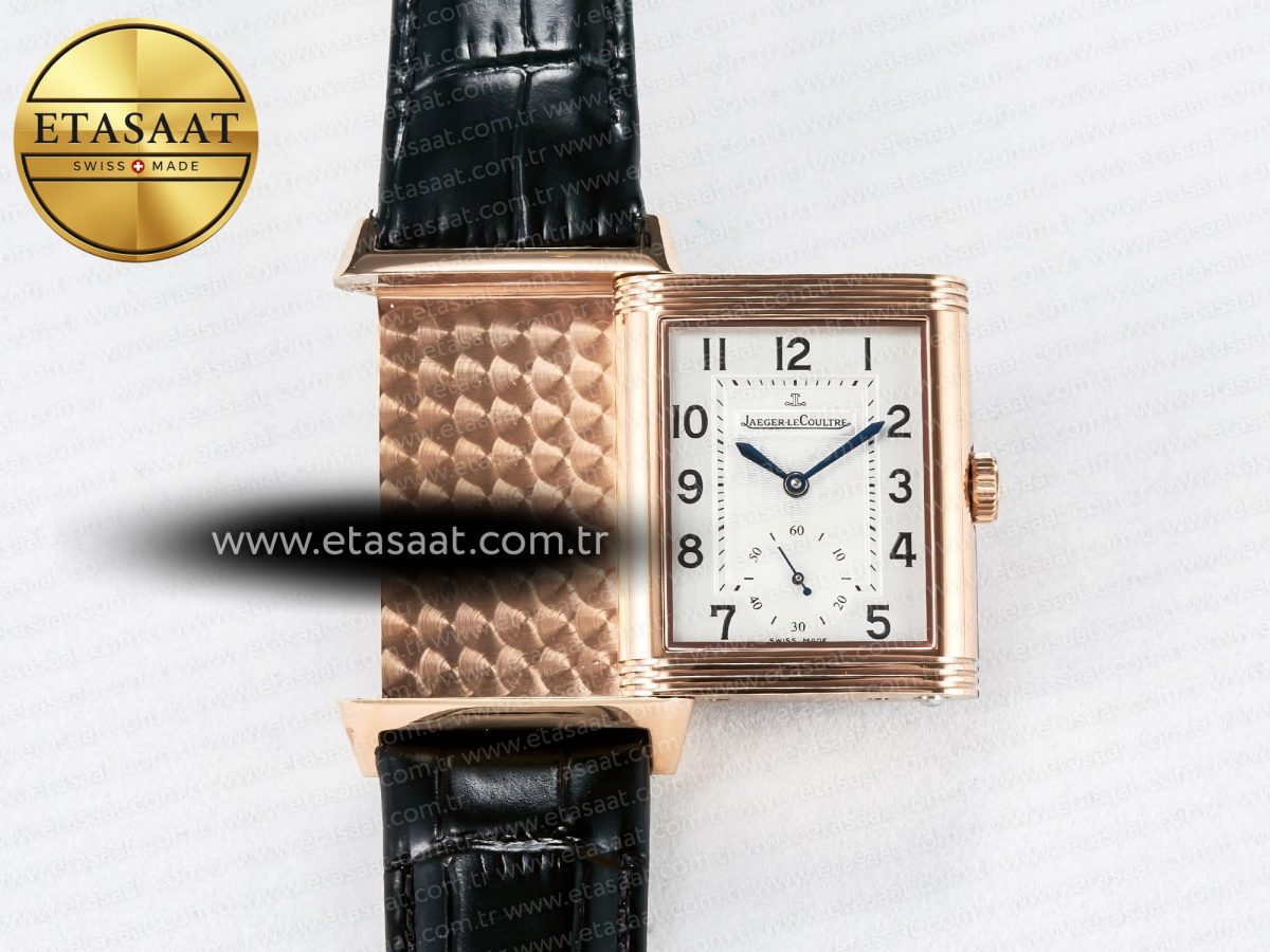 Reverso Classic Duoface Small Seconds RG MGF Best Edition White Textured Dial on Black Leather Strap A854A - Görsel 5