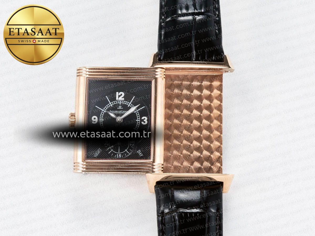 Reverso Classic Duoface Small Seconds RG MGF Best Edition White Textured Dial on Black Leather Strap A854A - Görsel 7